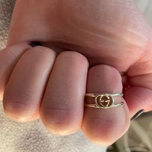 Sterling silver Gucci monogram ring